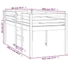 The Living Store Hochbett Weiß 90x200 cm Massivholz Kiefer Produktbild-Vorschau 7