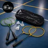 Badminton-Set: 4 Schläger, 3 Federbälle, Tasche – Produktbild-Vorschau 1