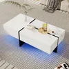MODFU Table Basse Design avec Éclairage LED - Tiroirs Voir les images du produit 3