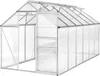 A greenhouse with an open door, shown from a slightly elevated, three-quarter angle. Produktbild-Vorschau