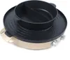 A multi-functional electric hot pot and grill with a divided pot. Voir les images du produit