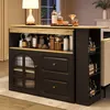 A bar cart with bottles, glassware, and storage compartments. Produktbild-Vorschau