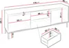 A diagram showing the dimensions of a TV lowboard. Náhled obrázku produktu