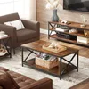 Couchtisch 100x55x45cm im rustikalen Stil mit Stauraum, Produktbild-Vorschau 1