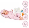Babypuppen-Set Lia mit 5 Teilen inklusive Schnuller, Windel und Babyflasche, kreative Spielmöglichkeiten. Voir les images du produit