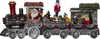 A festive Christmas train decoration with Santa, elves, and a nutcracker. Podgląd zdjęcia produktu