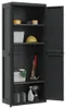 vidaXL Gartenschrank Schwarz 65x37x165 cm PP Produktbild-Vorschau 4