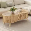 Merax Erbsenförmiger Couchtisch mit Stauraum, Rillenoptik, Produktbild-Vorschau 6