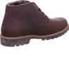 A side view of a brown leather winter boot. Voir les images du produit