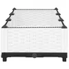 A white raised garden bed with a black base and black corner accents, shown from the front. Anteprima dell’immagine prodotto