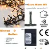 A collage of images and text describing a string of lights, including features and specifications. Voir les images du produit