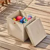 2 Stück Creme Faltbox 28 x 28 x 28 cm Aufbewahrungsbox Produktbild-Vorschau 5