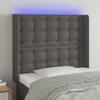 vidaXL LED Kopfteil Grau 93x16x118/128 cm Kunstleder - LED Produktbild-Vorschau 2
