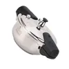 A stainless steel pressure cooker is shown against a white background. Anteprima dell’immagine prodotto