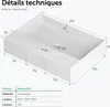 doporro Lavabo à Poser Blanc Vasque Suspendu en Céramique Voir les images du produit 7