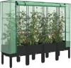 A raised garden bed with a greenhouse cover, containing tomato plants. Náhled obrázku produktu