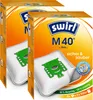 A close-up shot of two orange boxes of Swirl M 40 vacuum cleaner bags. Produktbild-Vorschau