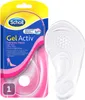 A product package for Scholl Gel Activ insoles for high heels, with one insole shown outside the packaging. Produktbild-Vorschau
