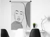 MuchoWow® Wandteppich Wandbehang Zeichnung - Frau - Schwarz Produktbild-Vorschau 4