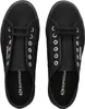 A top-down view of a pair of black canvas sneakers. Anteprima dell’immagine prodotto