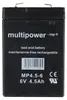 Batería Multipower MP4.5-6 de plomo con conectores Faston Vista previa de la imagen del producto 13