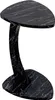 A black marble-look side table with a C-shaped base. Podgląd zdjęcia produktu