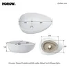 Diagrams showing the dimensions of a white oval basin. Anteprima dell’immagine prodotto