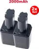 2x Hochleistungs Ni-MH Akku ersetzt Bosch 2607300002 Produktbild-Vorschau 1