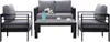 MeXo Loungeset Aluminium Gartenmöbel Lounge Set 4-Teilige, Produktbild-Vorschau 1