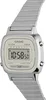 A close-up studio shot of a silver Casio digital watch with a white face. Produktbild-Vorschau