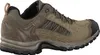A side view of a brown hiking shoe against a white background. Produktbild-Vorschau