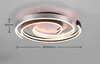 A modern spiral LED ceiling light fixture is shown against a plain background, with dimensions indicated. Anteprima dell’immagine prodotto