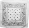 Bandana Tuch Paisley Muster 02 weiß schwarz quadratisches Produktbild-Vorschau 1
