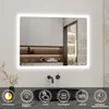 LED Spiegel mit Uhr 100×60cm 3 Lichfarbe dimmbar Memory Produktbild-Vorschau 2