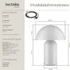 Product information and dimensions for a table lamp. Náhled obrázku produktu