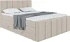 A king-size boxspring bed with a headboard, mattress, and topper, shown from a side-front angle against a white background. Produktbild-Vorschau