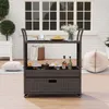 COSTWAY Wózek grillowy Outdoor, stół grillowy z polyratanu, Podgląd zdjęcia produktu 8