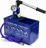A blue pressure tester with a gauge, handle, and hose, set against a white background. Anteprima dell’immagine prodotto