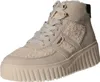 A single beige Rieker high-top sneaker with fluffy accents and a thick sole is shown against a white background. Voir les images du produit