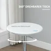 HOMCOM Bartisch Höhenverstellbarer Runder Esstisch Weiß Ø61 Produktbild-Vorschau 7