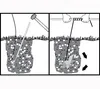 Two panels showing how to install a ground anchor. The left panel shows a stake being hammered into the ground. The right panel shows a rope being pulled to deploy the anchor. Voir les images du produit