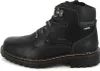 A black leather boot is shown against a white background. Produktbild-Vorschau