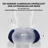 A diagram illustrating the benefits of a seat cushion, showing a stylized human figure and the cushion. Produktbild-Vorschau
