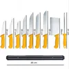 A set of knives of varying sizes displayed on a white background, with a magnetic knife strip below. Produktbild-Vorschau