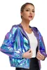 Hologramm Jacke Damen Herren Gr M Metallic Glänzend Produktbild-Vorschau 4