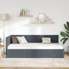 vidaXL Struttura letto ad angolo con testiera grigio scuro Anteprima dell’immagine prodotto 3