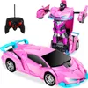 Auto Robot RC 2 in 1 Rosa telecomandato funzione drift luci Anteprima dell’immagine prodotto 5