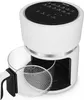 A white air fryer with a black control panel and a clear glass basket is shown against a white background. Produktbild-Vorschau