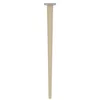 A single wooden furniture leg with a silver mounting plate at the top, isolated on a white background. Produktbild-Vorschau