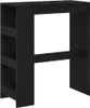 A black bar table with shelves on the side, shown against a white background. Podgląd zdjęcia produktu